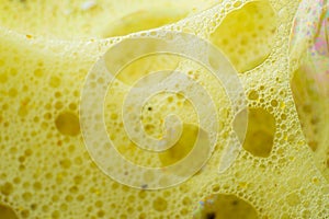 macro photo of a foam net