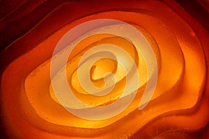 Macro photo of illuminated spiral surface