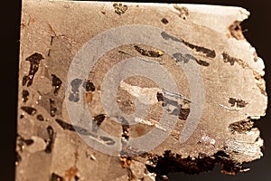 Macro photo of an iron meteorite