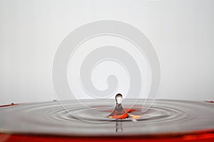 When drop is falling on water surface