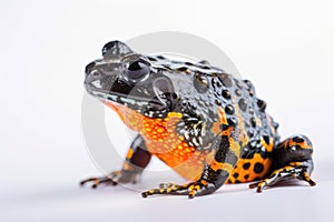Macro photo of oriental fire-bellied toad with bokeh effect art