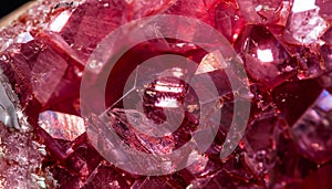 macro photo of ruby texture with crystal structure