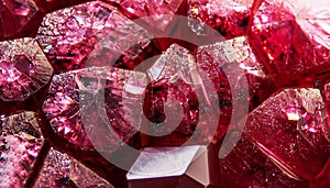 macro photo of ruby texture with crystal structure