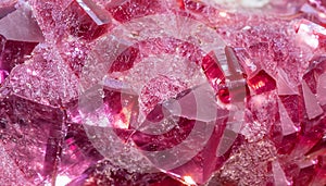 macro photo of ruby texture with crystal structure