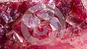 macro photo of ruby texture with crystal structure