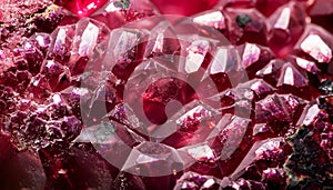 The macro photo of ruby texture with crystal structure