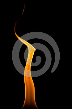 Macro photo of a small orange flame