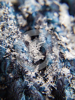 Macro photo of a snowflake