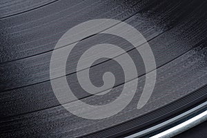 Macro photo of a vinyl record all in the field of sharpness, texture background