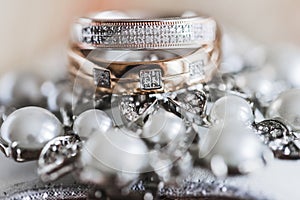 Macro photo of wedding rings