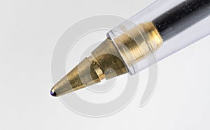 Macro photograph of ball point biro pen