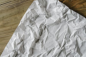 Macro photograph captured from a top-down perspective, showcasing intricate details of both flat and crumpled papers.