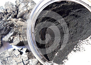 Macro Photograph of Charcoal Powder