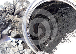 Macro Photograph of Charcoal Powder photo