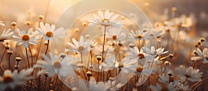 Macro photograph of daisy flowers