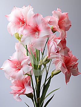 A macro photograph of Pink Lisianthus, octane render, cinematic, volumetric lighting, shot on IMAX 70mm, high contrast.Generative