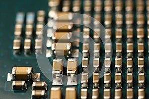 Macro Photograph of Server CPU Backside with Components