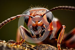 Macro photography of an ant