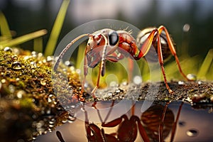 Macro photography of an ant