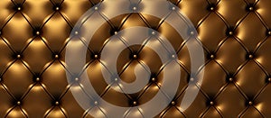 Macro photography of a brown leather couch with button pattern