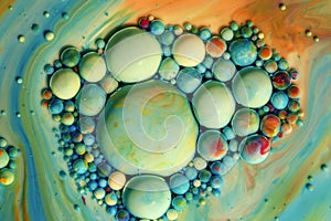 Macro photography of colorful bubbles XIX