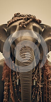 Macro Photography Of Elephant With Tribal Headdresses