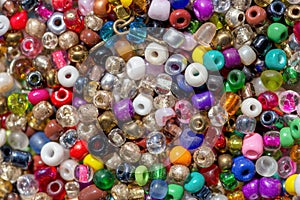 Macro photography of a heap of assorted colorful plastic beads