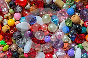 Macro photography of a heap of assorted colorful plastic beads