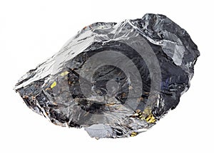 raw sphalerite (zinc blende) stone on white photo
