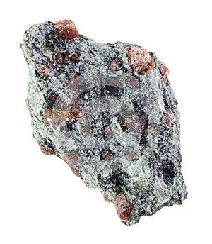 rough eclogite stone on white photo