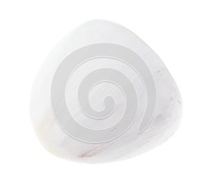 tumbled Scolecite stone on white photo
