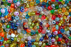 Macro photography of some colorful plastic beads