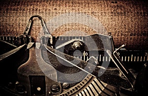 Macro picture of old typewriters photo