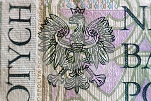 Macro polish zloty currency. Poland banking and economy concept. Upcoming crisis. Savings