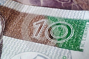Macro polish zloty currency. Poland banking and economy concept. Upcoming crisis. Savings