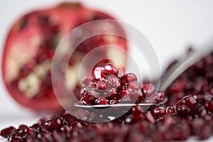 Macro of pomegranate seeds