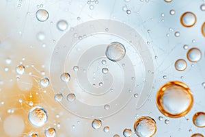 Macro raindrop pattern on spider web with soft bokeh effect