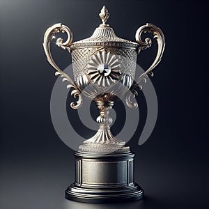 A macro realism sculpture of a prestigious award trophy with f photo