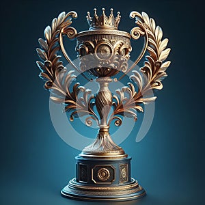 A macro realism sculpture of a prestigious award trophy with f photo