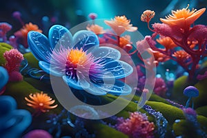 macro realistic colorful vegetation generated by Ai