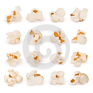 Macro realistic popcorn isolated vector set