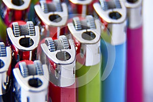 Macro of recyclable lighters