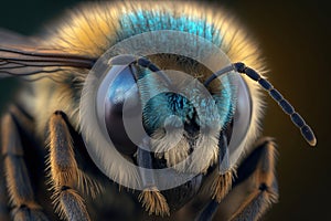 Macro sharp and detailed fly compound eye surface. Generative Ai