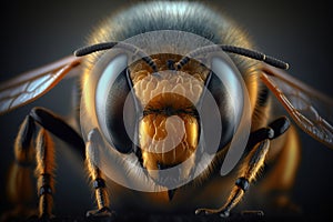 Macro sharp and detailed fly compound eye surface. generative AI