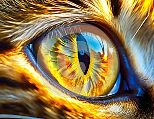 Macro shoot of a tabby domestic cat eye