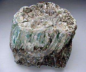 Macro shooting of collection natural rock - green talc mineral