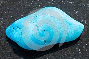Polished Turquenite blue howlite gemstone photo