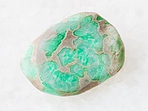 tumbled Variscite gemstone on white photo