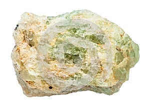 rough chrysoberyl (green beryl) crystal isolated