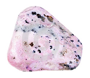 tumbled pink Rhodochrosite gemstone isolated photo